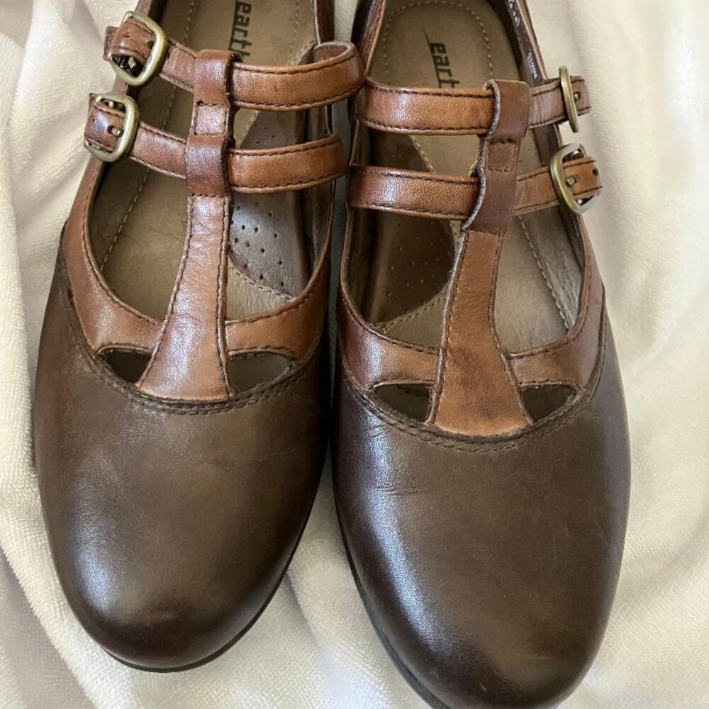 Earth Gemma Brown Women's Leather Mary Jane Shoes - Size 8.5
